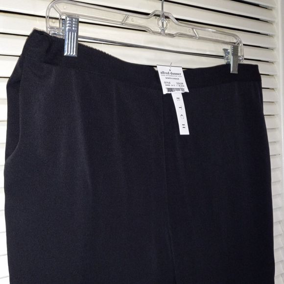 Alfred Dunner Worth Avenue Black Pants Size 16 Pull On Stretch Inseam 27 NEW - Picture 3 of 12